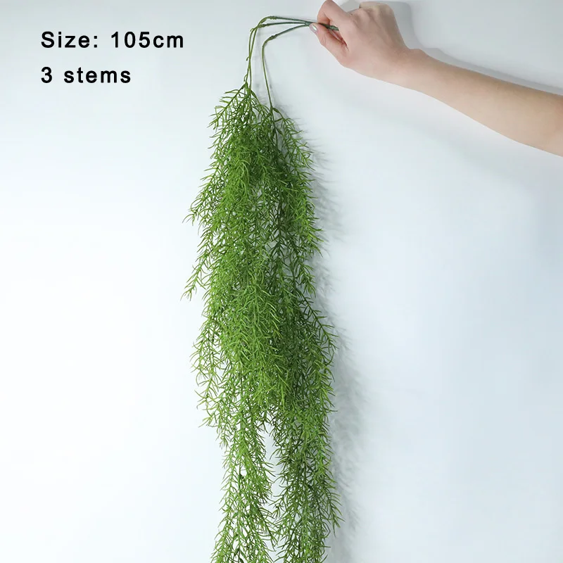 Wholesale Artificial Needle Wall Hanging Wall Vine Simulation Leaves Artificial Plants for Decoration
