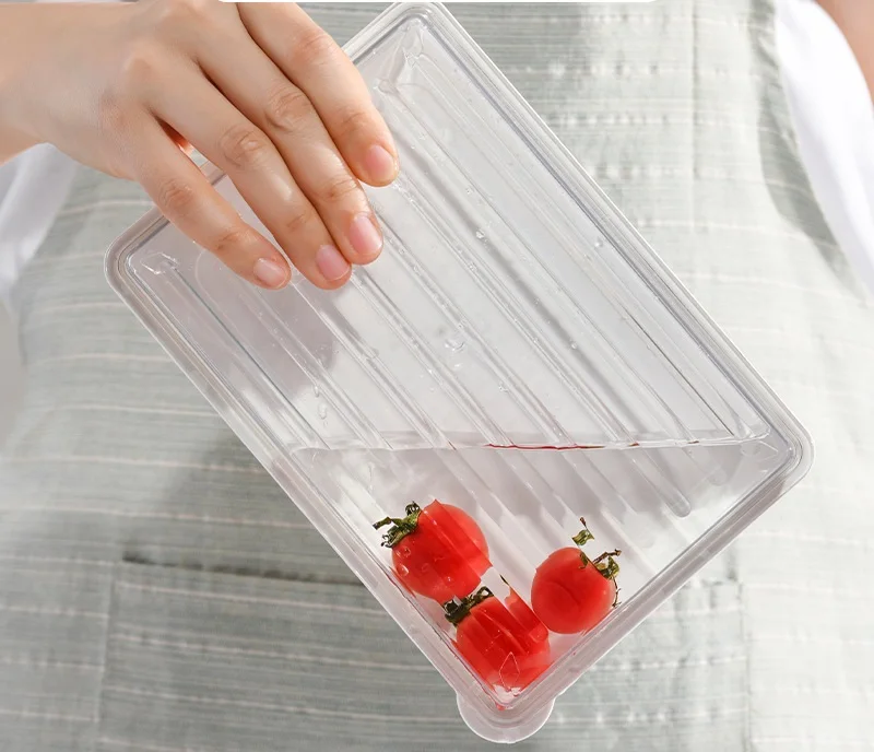 Kitchen Refrigerator Storage Containers With Lids Plastic Food Storage Box Transparent Sealed Box