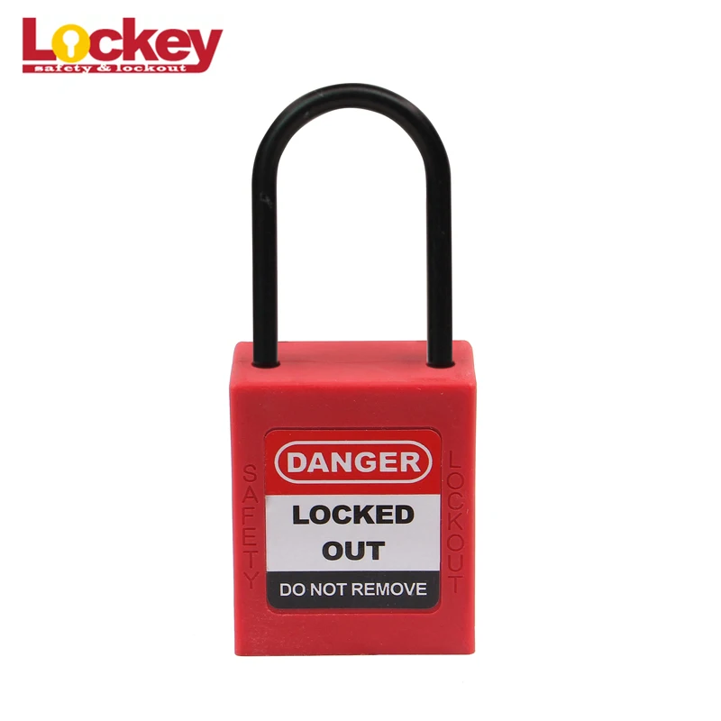 4mm diameter Thin Best Selling Stainless Steel Nylon Shackle Abs Body Safety Lockout Padlock