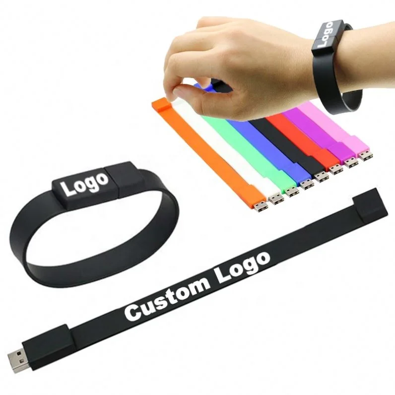 Hot Sale Bracelets Promotional Gift Wristband Football Wristbands Wrist Band Silicone Bracelet With USB Flash Drive