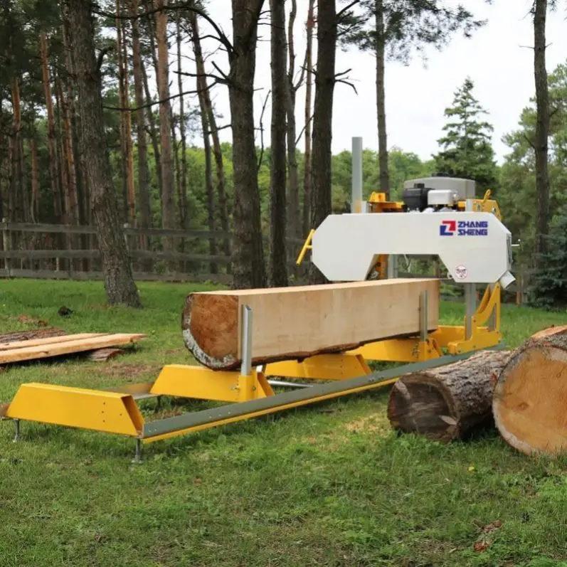 portable mobile sawmill wood  machine with trolley wood machine