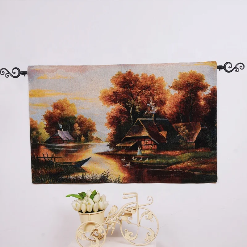 High quality jacquard woven gobelin tapestry for wall hanging