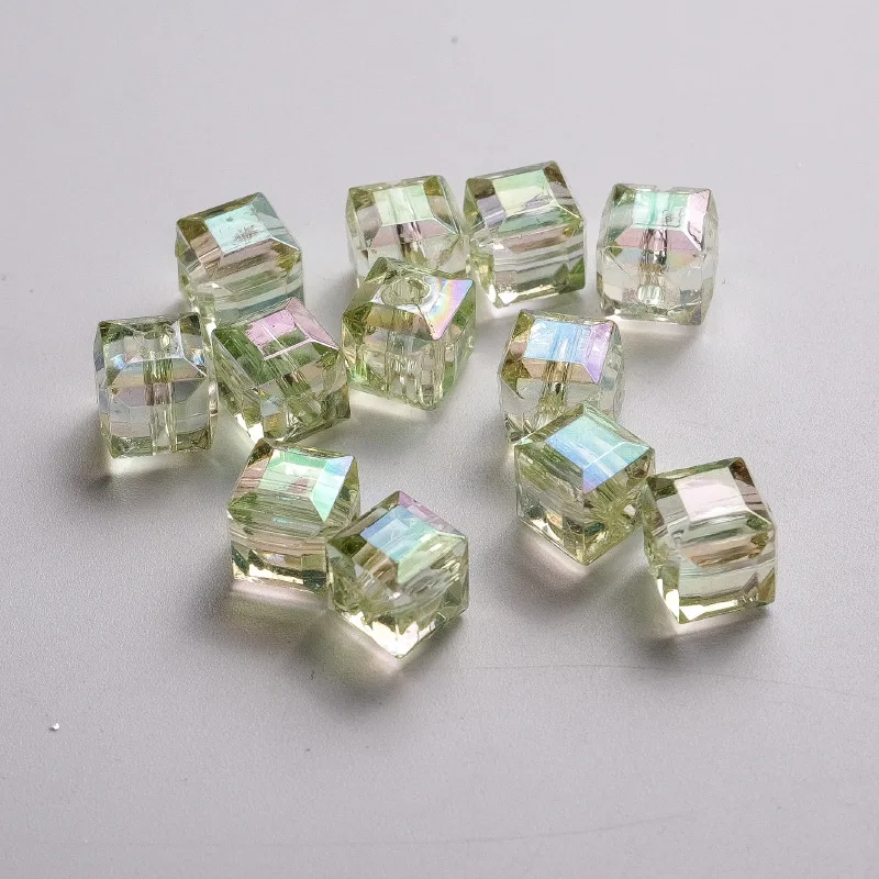 High Transparent Colorful Prismatic Small Square Beads AB Diamond Perforated Beads Acrylic Beaded Mobile Phone