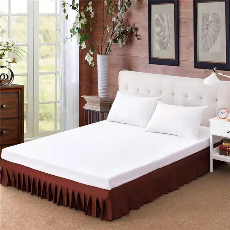 Hotel Bed Skirting Decorative Gold bed skirts with fitted sheet Luxury Hotel Premium Quality Factory Price Wrap Around Bed Skirt