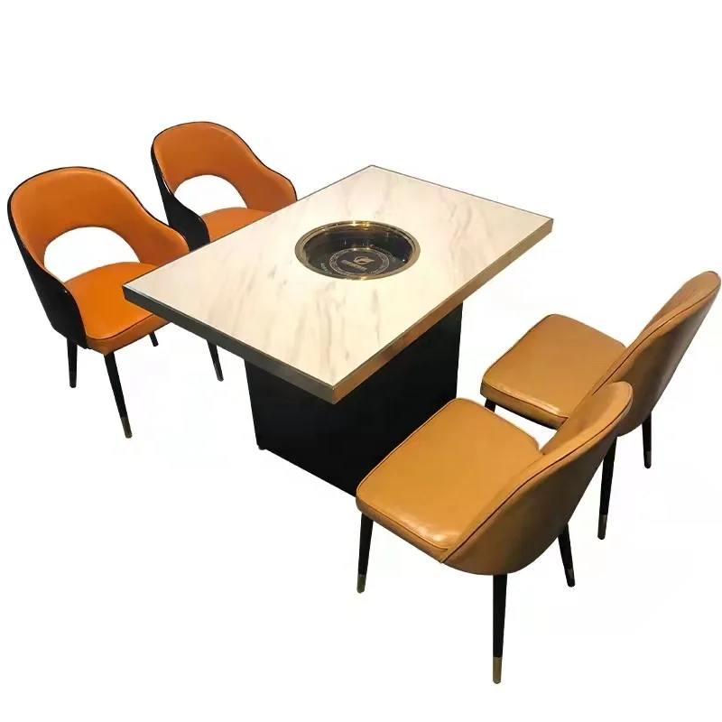 Бездымный барбекю стол коммерческий барбекю гриль стол для ресторана Горячий Горшок стол