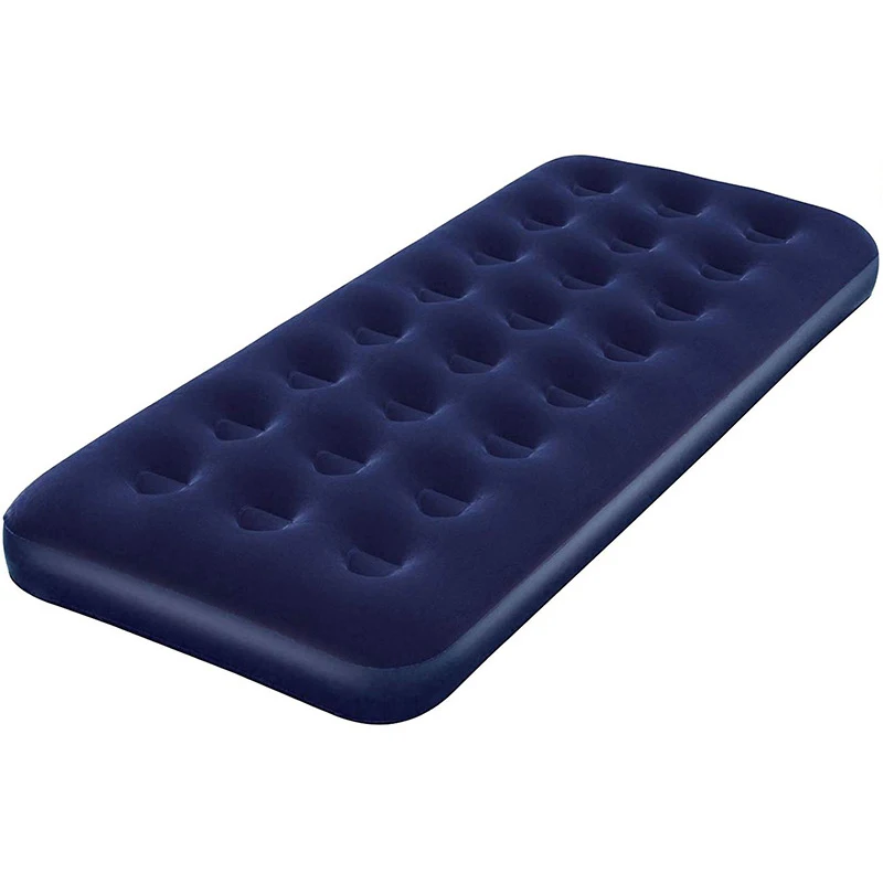 High quality single size flocking inflable air bed