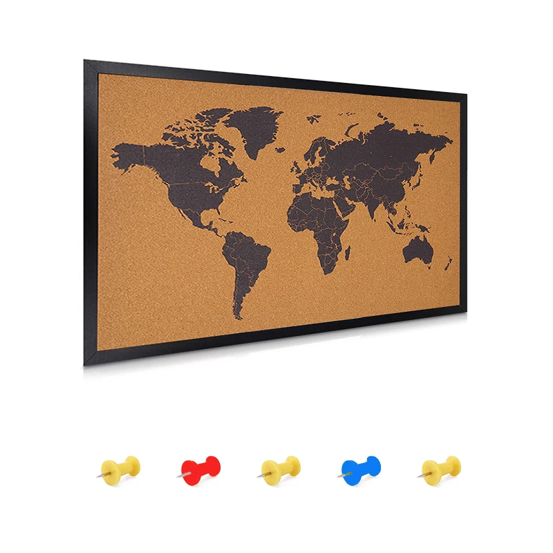 
Wholesale Cheap Price Wall Mounted World Map Bulletin Message Cork Board 