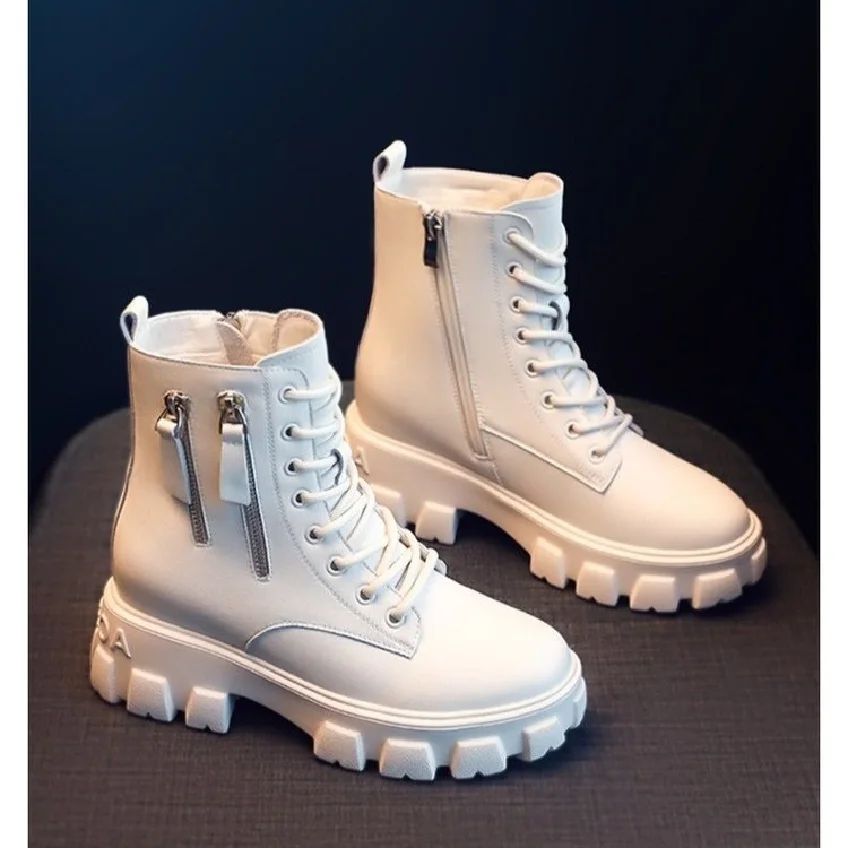 Fashion Ladies Thickening Leather Boots Women S Artificial Short Plush Boots