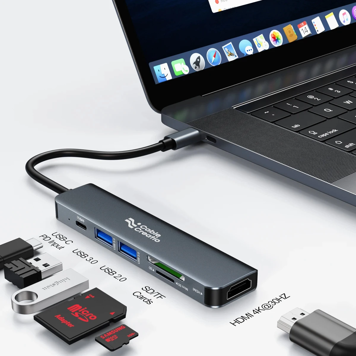 CableCreation 1 type c usb port hub multiport 6 in 1 usb c hub