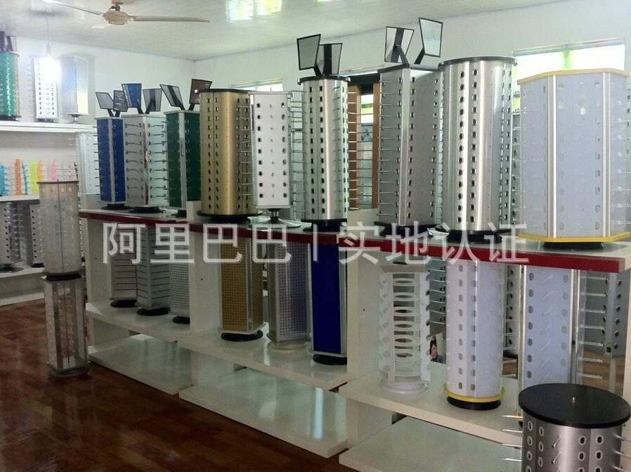 Wholesale Rotatable Square 44pcs Sunglasses Display Rack Stand with Mirror Eyeglasses Showing Stand