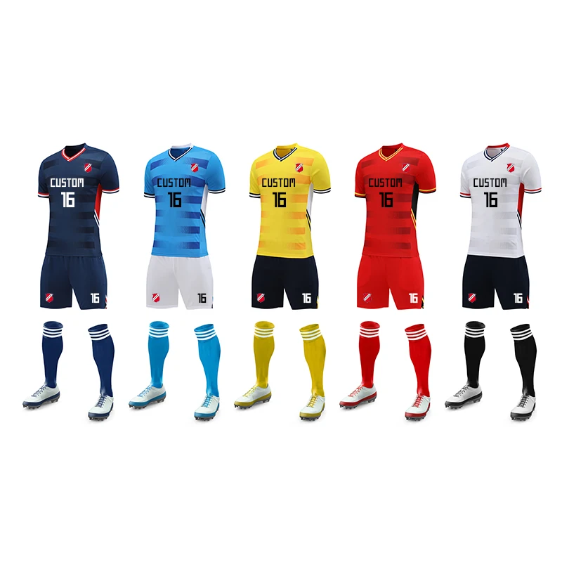 Professional Embroidery Soccer Kit Football Uniform Soccer Jersey Sublimated Team Jersey Uniforms Customized Football Kts
