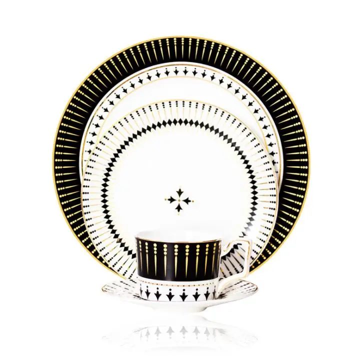 wholesale 4 pcs bone china dinnerware sets plate customized handmade turkish porcelain dinner sets made in china