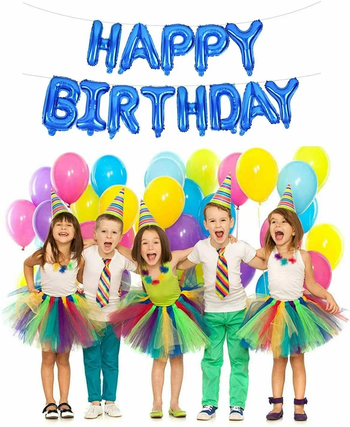 16 inch Happy Birthday Balloons Banner Balloon Bunting Party Decoration Inflating Decor Letter Foil Balloon Party