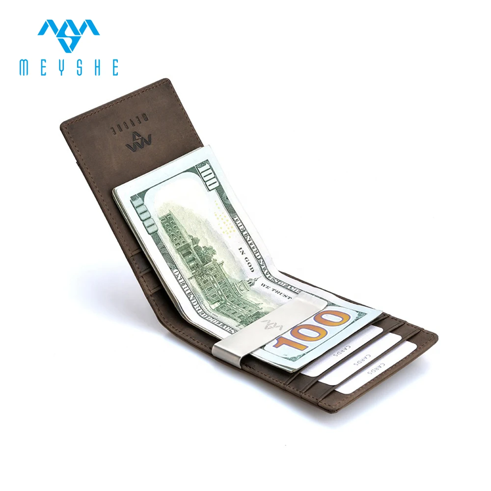  Лидер продаж мужской кошелек из кожи Крейзи Хорс с rfid зажимом для денег от