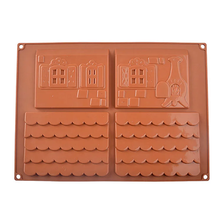 Gingerbread House Christmas Tree Chocolate Silicone Cake Molds Cookies Baking