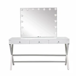 Latest arrival customized modern design household girls vanity dressing makeup mirror table with led lights