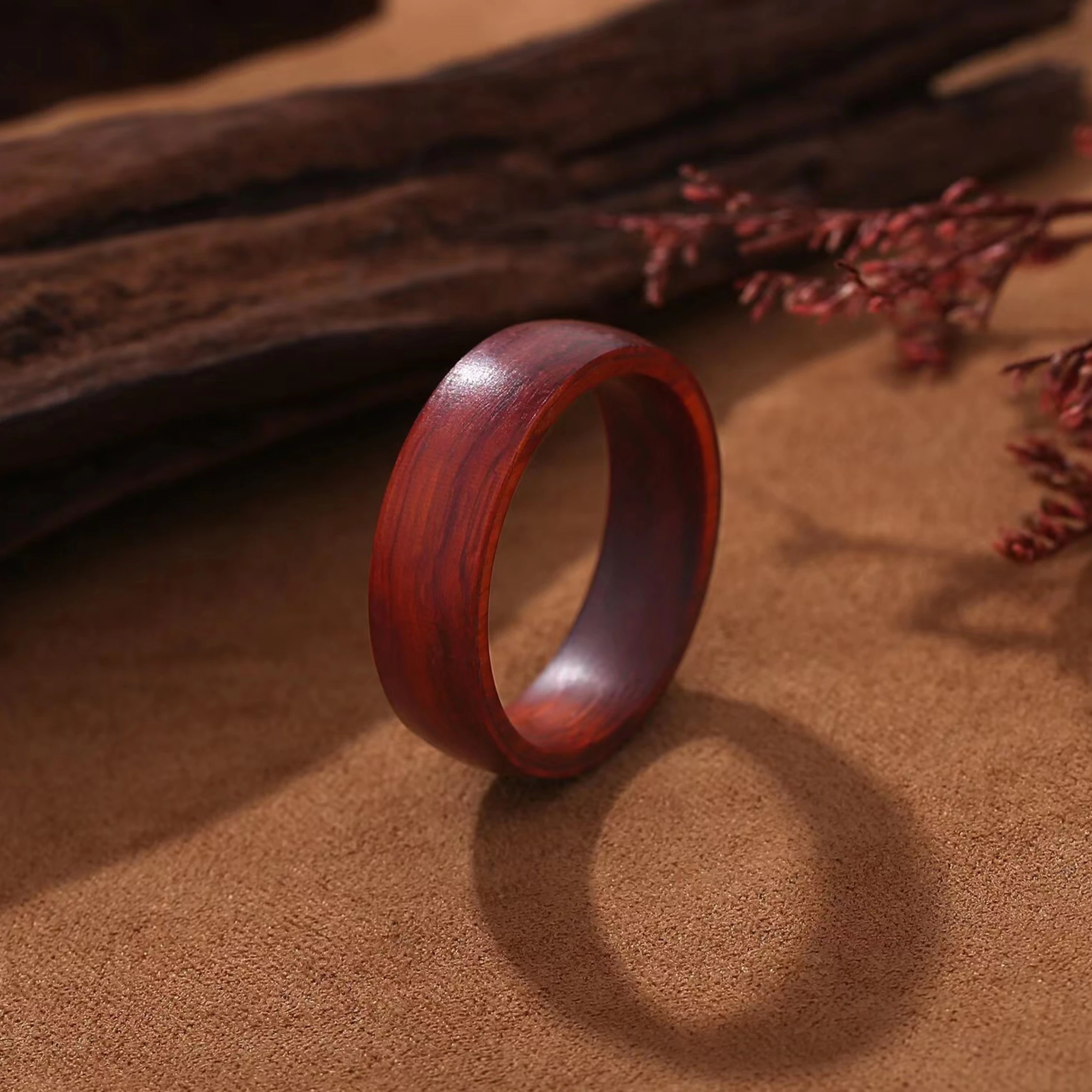 GOS Smart Ring Full Wood Access Control with NFC RFID Chip for Engagement or Party Inlaid Setting Type Wooden Payment Ring