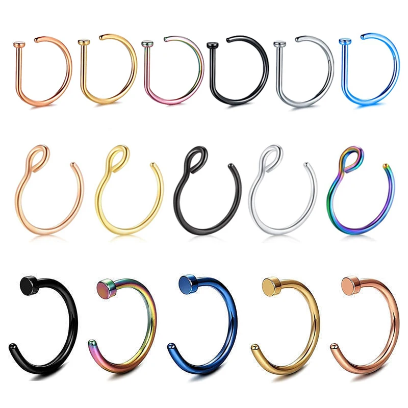 customizable Labret nipple Belly toe Belly button septum Fake nose rings Clip earringsfor women piercing jewelry