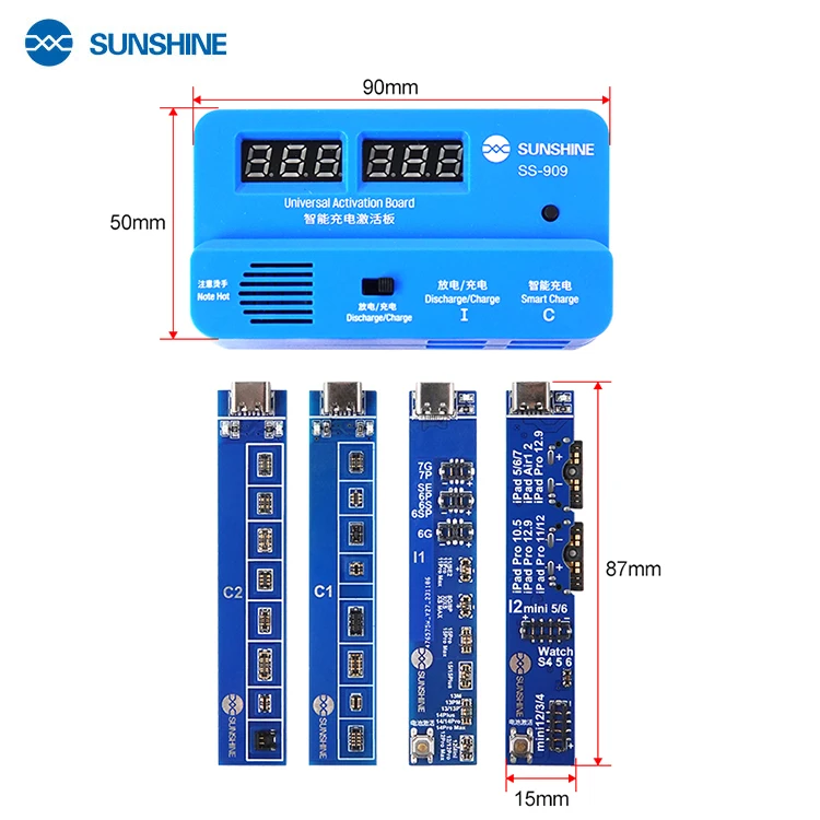 Sunshine SS-909 V7.0  Smart Charge Activation Circuit Board Universal Battery Quick Charging Plate Phone Android Repair Tester
