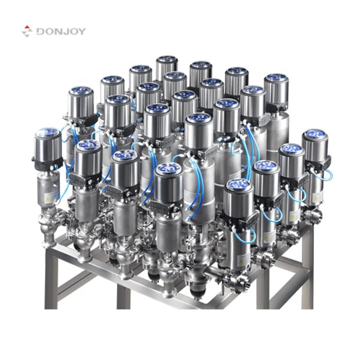 DONJOY CE 3A SS316L заводской молочный пищевой санитарный клапан пневматический двойной с клапаном коллектором