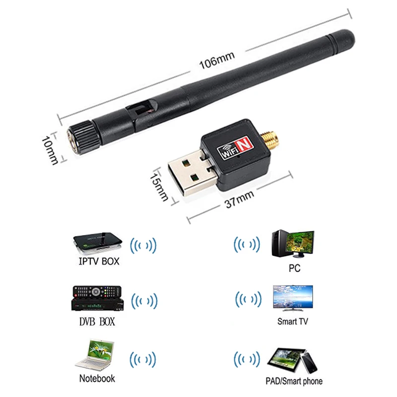 300 Мбит/с Ieee 802.11b/G/N Мини Wi-Fi ключ Wlan Беспроводной Usb 2 0 адаптер для Dreambox Vu + Gigablue Enigam2 Tvip