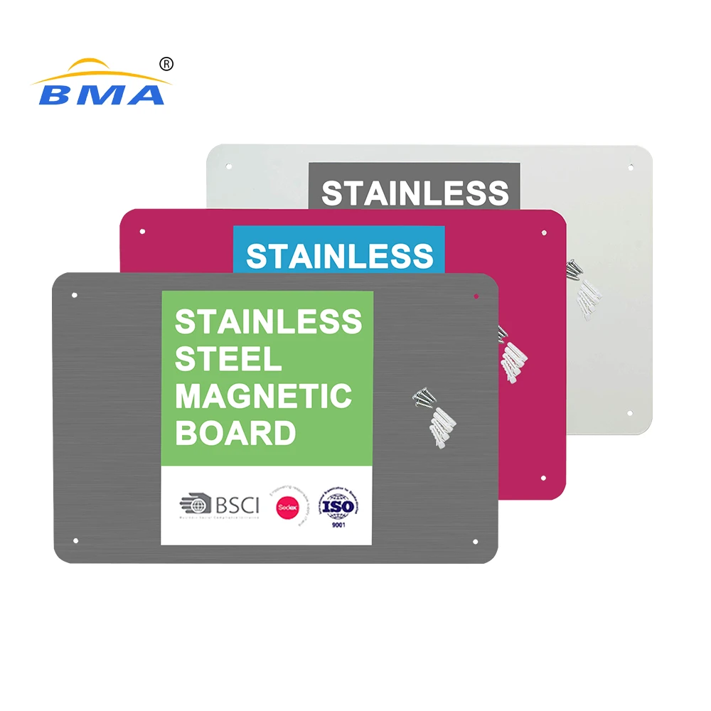 
Custom made Colored Wholesale Stainless Steel Metal Magnet Bulletin Board Erasable Memo Dry Erase Magnetic Board 