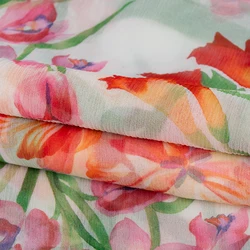 sheer graceful wrinkle fabric 8mm silk crepe Ggt print fabric natural mulberry silk digital print Ggt fabric with OEKO-TEX 100