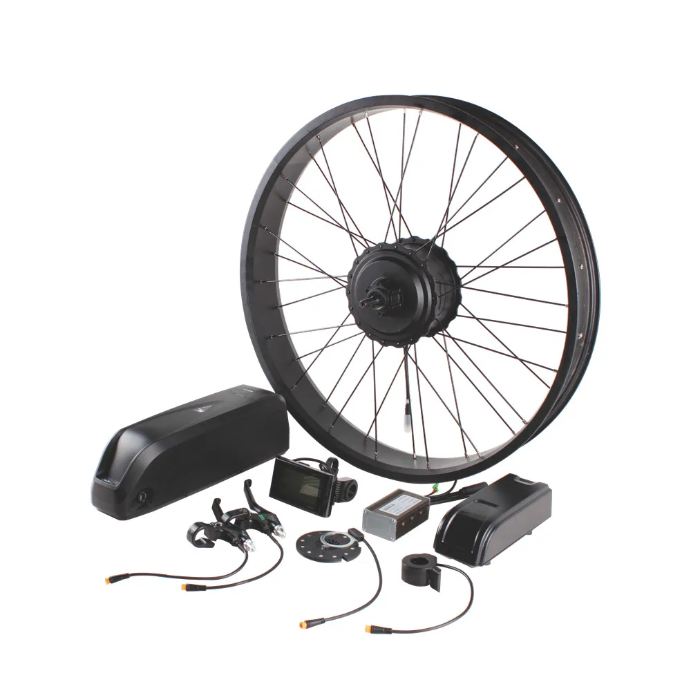 Brushless Hub Motor Rear Snow Wheel 26inch * 4.0 Tyre 48V 350W 500W LCD Fat Electric Bicycle Conversion Kit