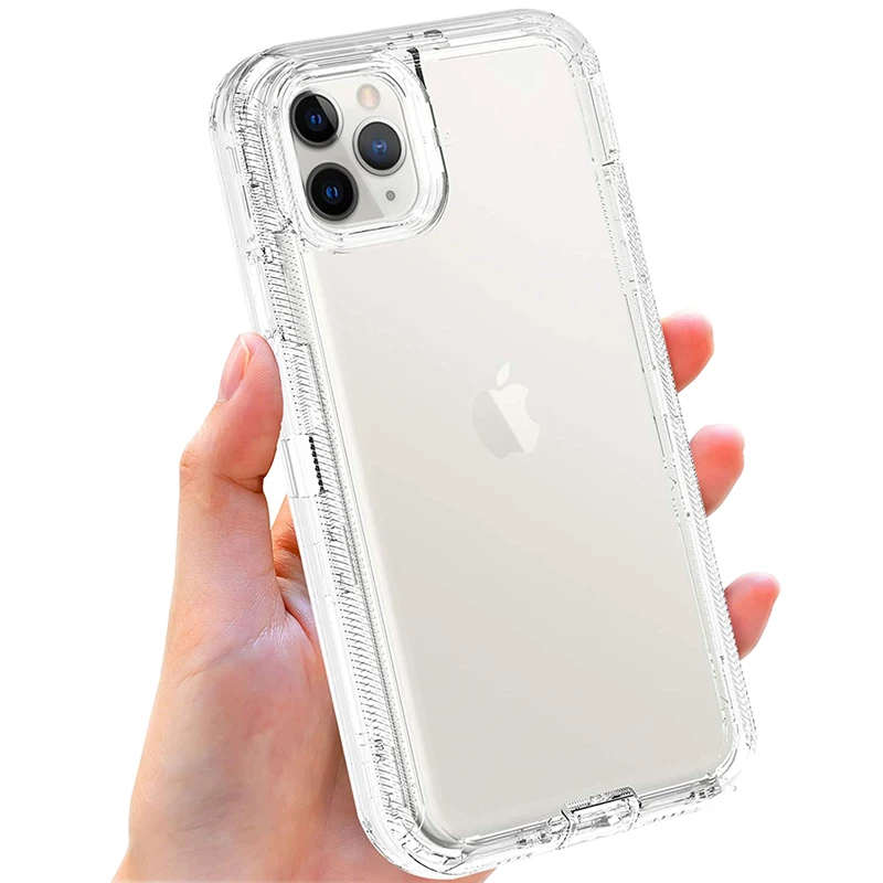 Honatop Clear Defender Robot Cover Hard Crystal Jelly Case for iPhone All Models SE 7 8 X XR 11 12 13 14 Pro Max for Samsung