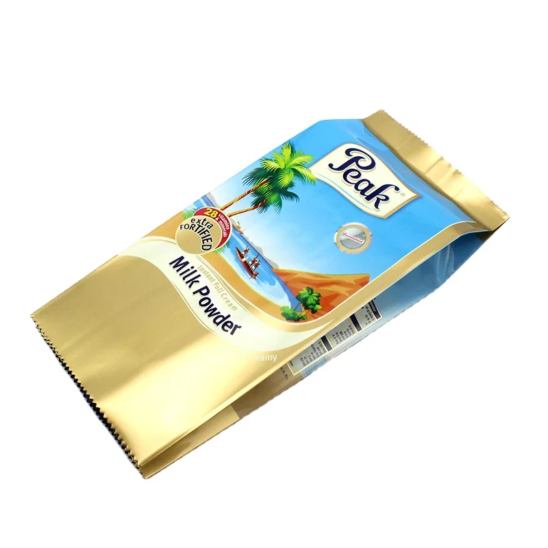 gold color instant soybean milk powder packaging plastic bags