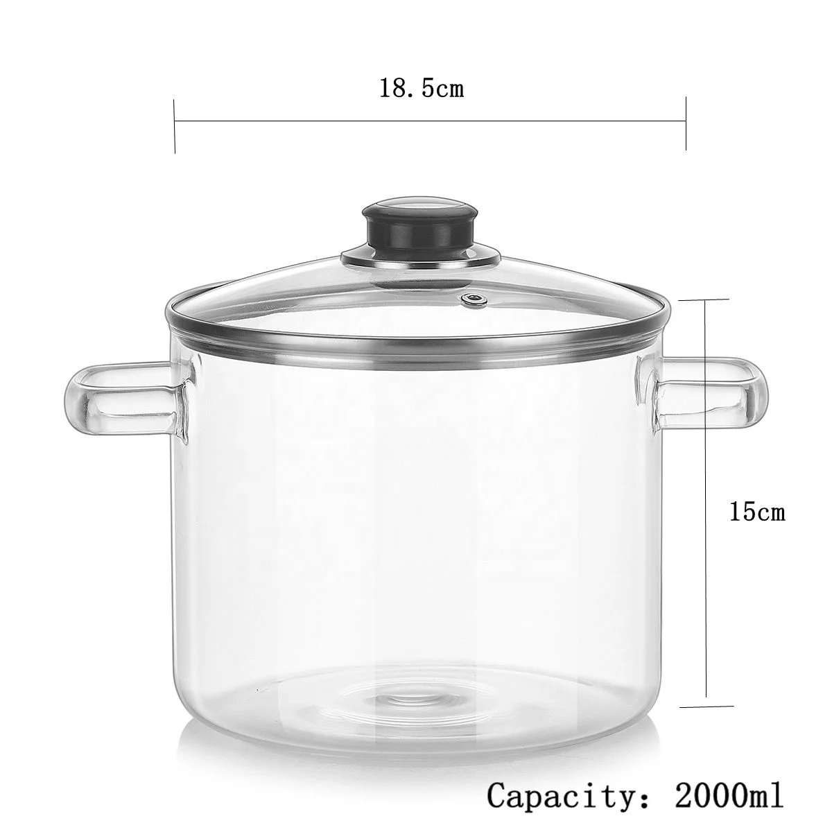 
2020 Amazon Glass Saucepan 2.0 Liter - Heat Resistant Glass Cooking Pot with Lid Sauce Pan for Soup, Pasta & Baby Food 
