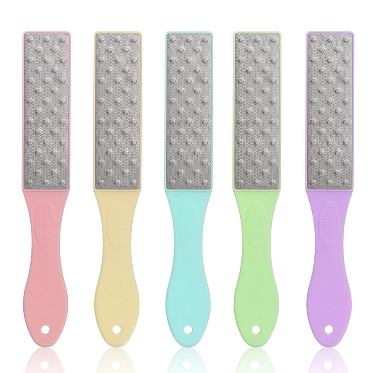 New arrival Scrubs Foot Rasp Feet double sided foot file callus remover Metal Foot File With Long Plastic Handle