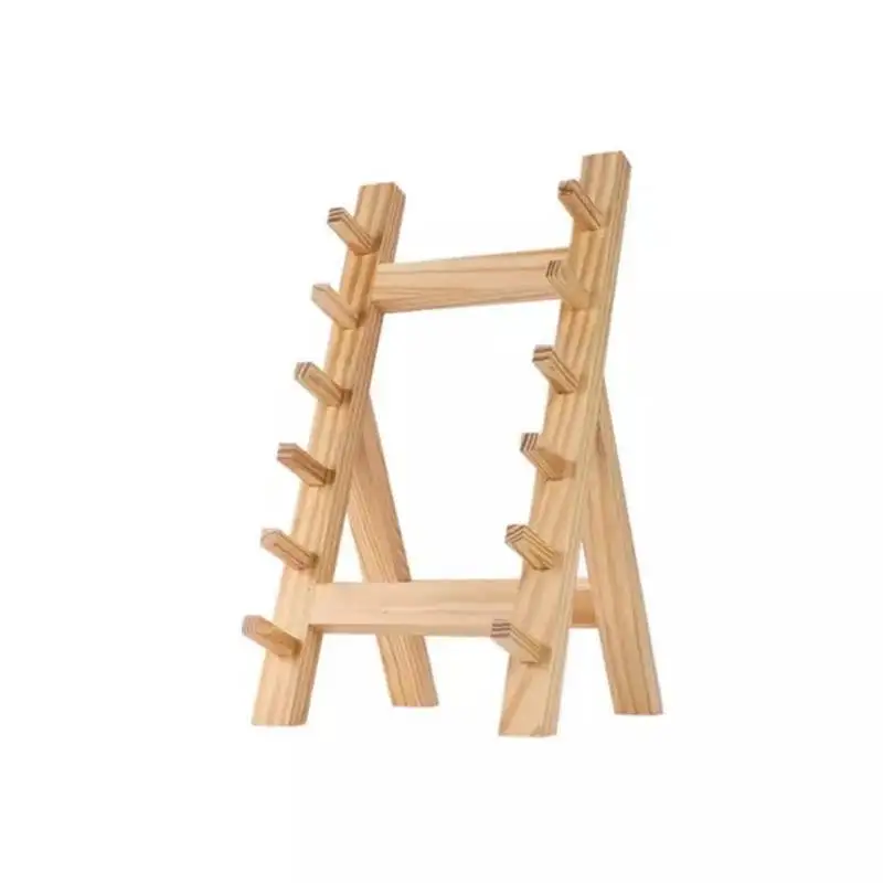 Wooden Knife Rack 6 Steps in walnut color /Natural wood for sushi knife