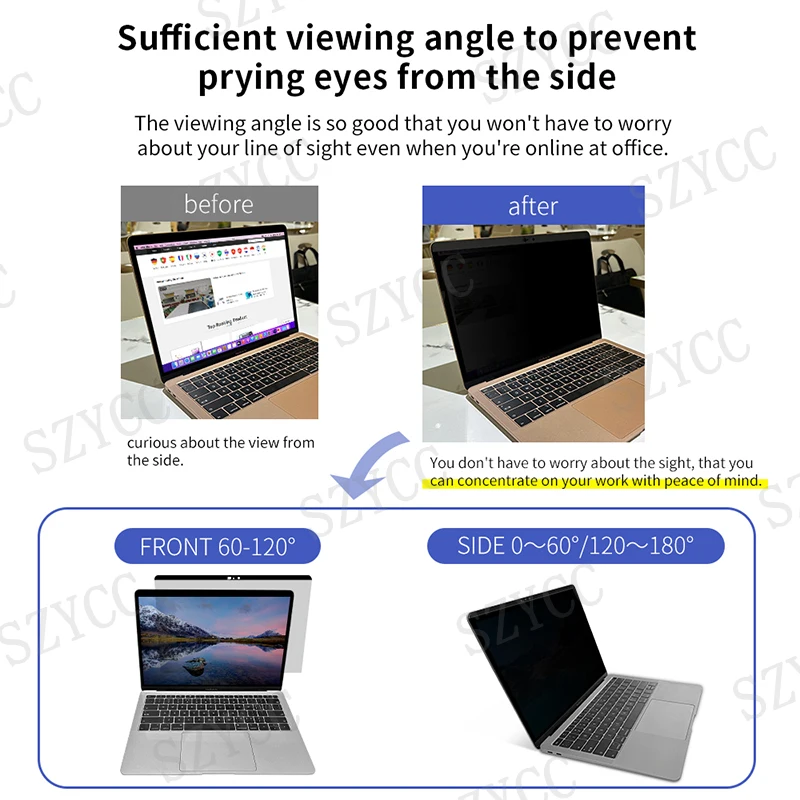 New Products Anti Spy Magnetic Removable Privacy Screen Protector With Webcam For Macbook Pro 13.3 Inch