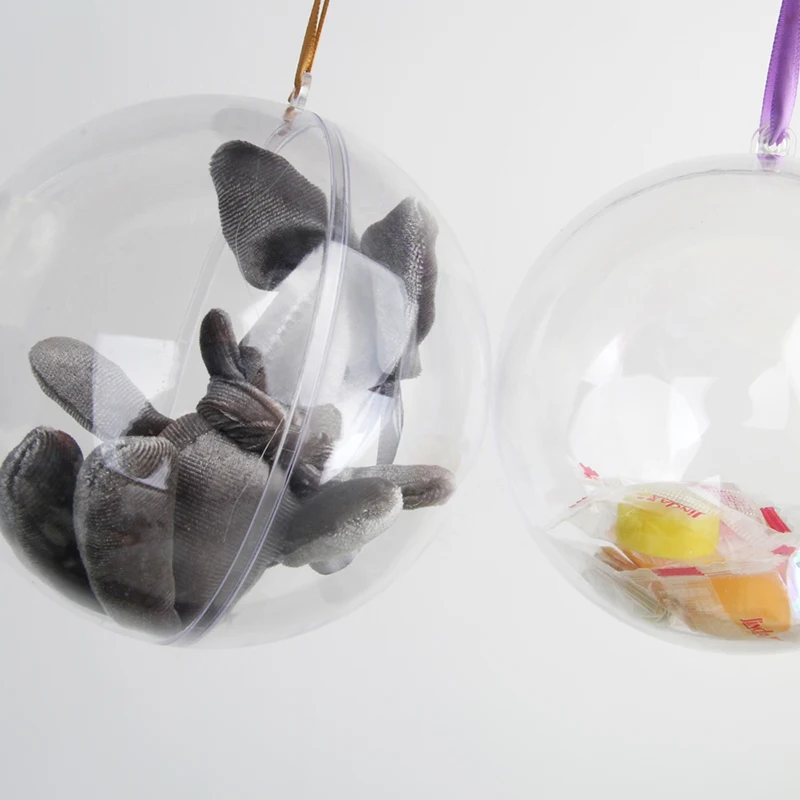 Custom Transparent Plastic Christmas tree decoration Ornaments Balls