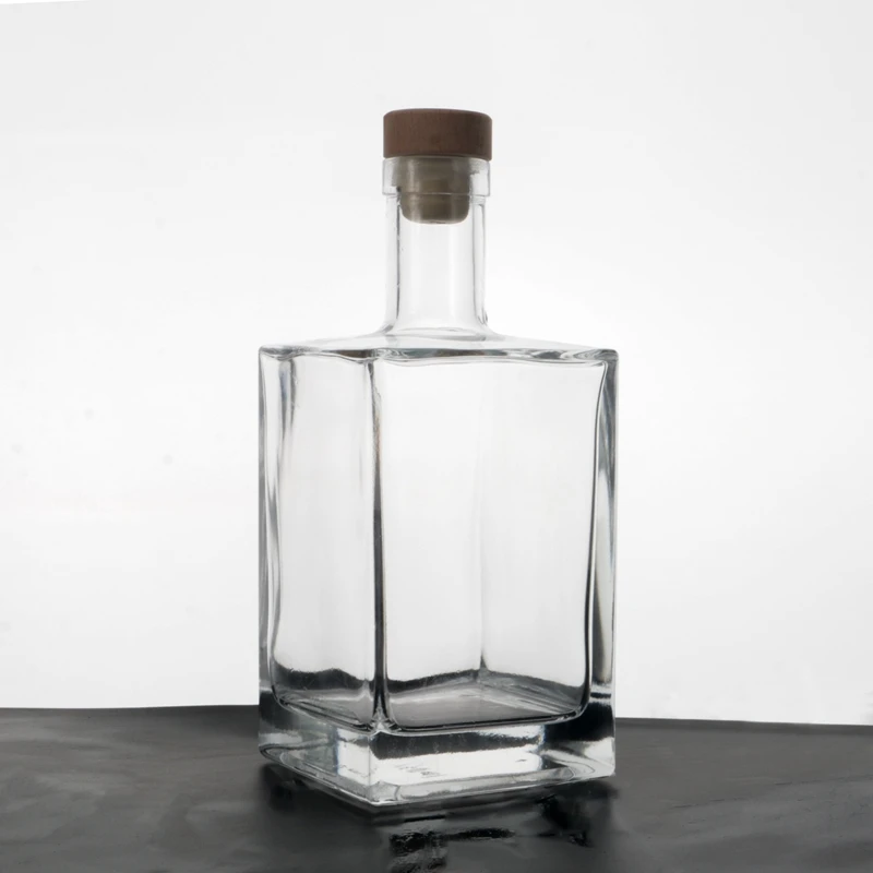Best Wholesale Classic Empty Botellas De Vidrio Vino Luxury Design 750Ml Square Glass Liquor Wine Bottle With Cork Lid