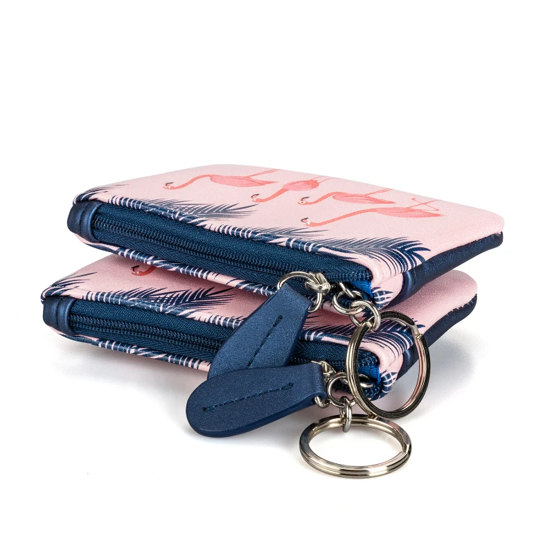 Wholesale Factory Small Change Pouch With Key Ring girls Mini  coin key purse  Pu Leather key bags