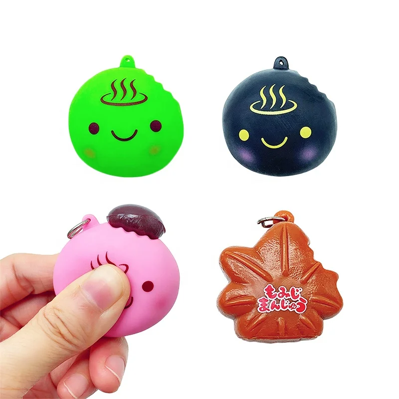 Japanese TPR Simulation Stress Relief Antistress Decompression Sushi Keychain Toy For Kids