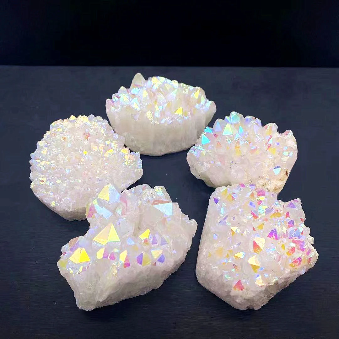 Оптовая продажа натуральный большой прозрачный кварц Reiki Angel Aura дымчатый флюорит аметист кристалл-кластер
