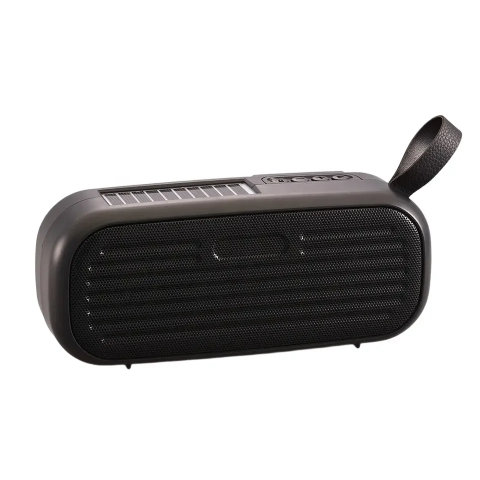 High sensitivity wireless solar speaker 5V0.5W*2 solar panel FM band Mp3 Player With Torch NS-8186S-S