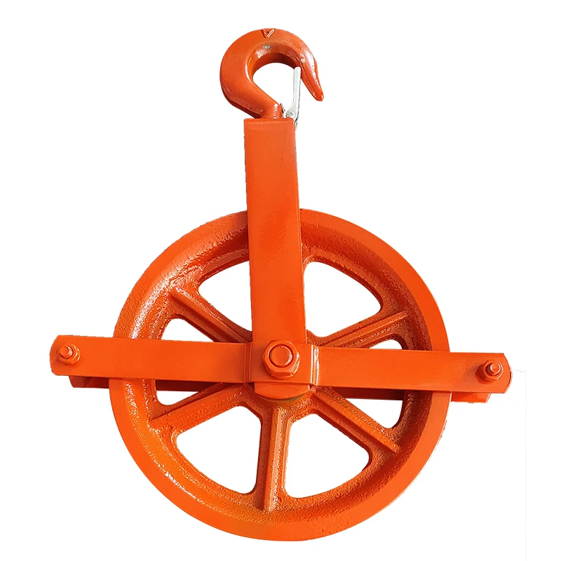 Linyi Queen Painted steel Gin Block rope pulley wheel Scaffolding roofing sheave block with hook