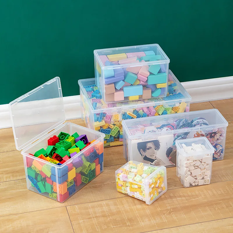 Block Transparent Plastic Storage Box Small 2800ml  Toy Organiser Household Storage Boxes