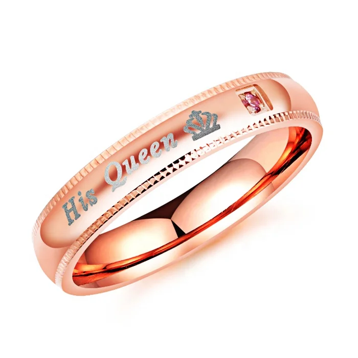 New Arrivals Valentines Day Couple Rings Her King His Queen Promise Love Ring with stones