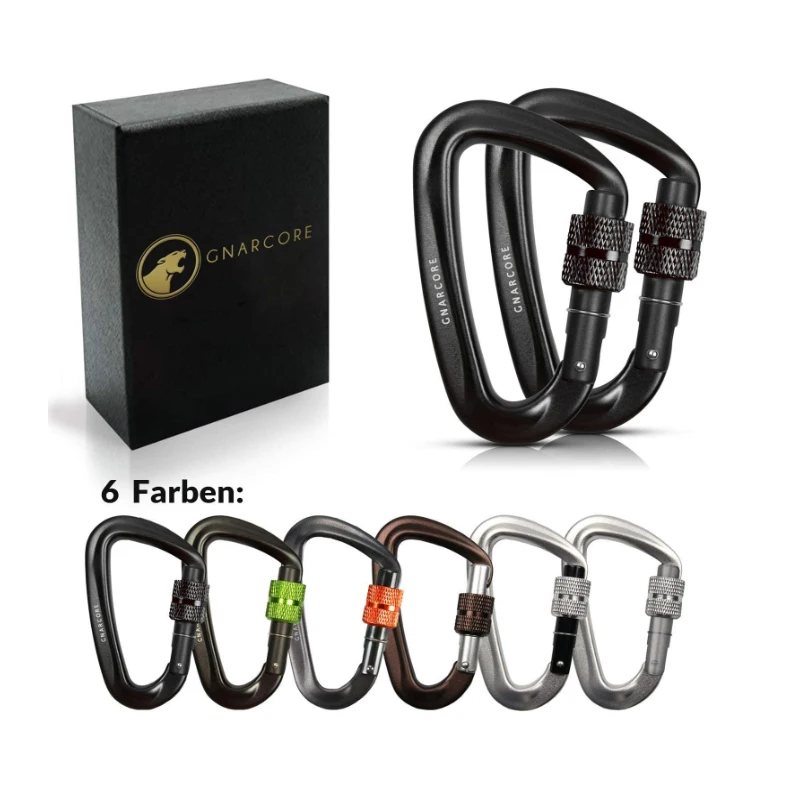 500kg black color Aviation aluminum D Mousqueton keychain 5kn carabiner on sale