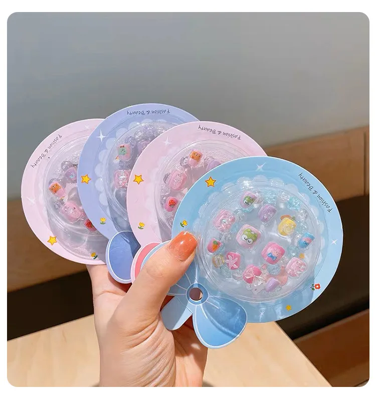 12 Pcs Press on Nail Full Cover Artificial Children Nails Lovely Gift for Children Little Girls Kids False Nail