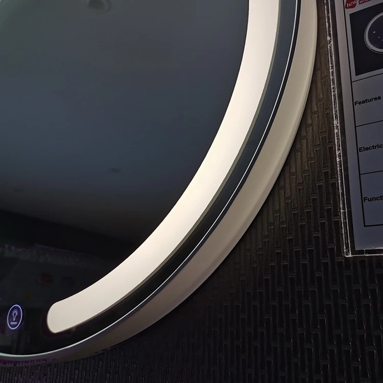 Hotel high quality Touch sensor dimmer defogger CCT 3 lights changeable Bathroom Round Wall Mirror