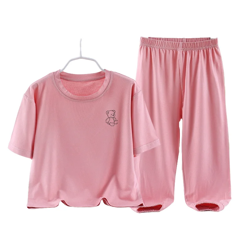 Youduomian Cheap Summer causal clothing set Hot Selling Fashion Short Sleeve shirt and pants Casual Home wear Cotton Pajamas Set