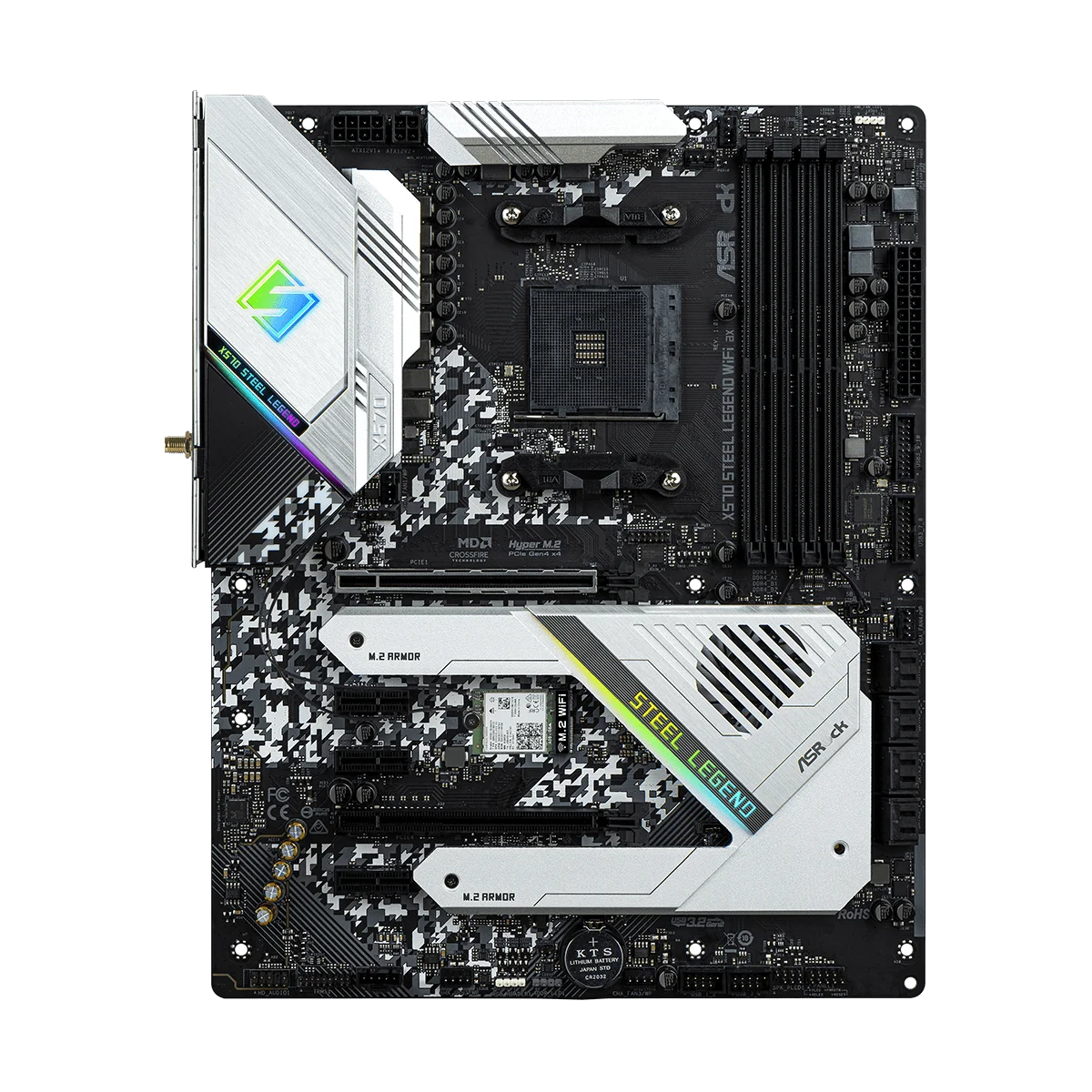 AS Rock Computer motherboard AM4 Socket 2000 3000 4000 G-Series 5000 and 5000 G-Series CPU X570 Steel Legend WiFi ax