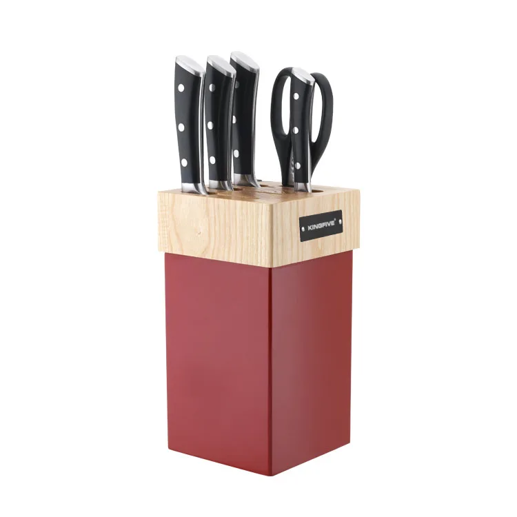 Роскошные кухонные ножи из нержавеющей стали 6 шт. набор деревянных блоков