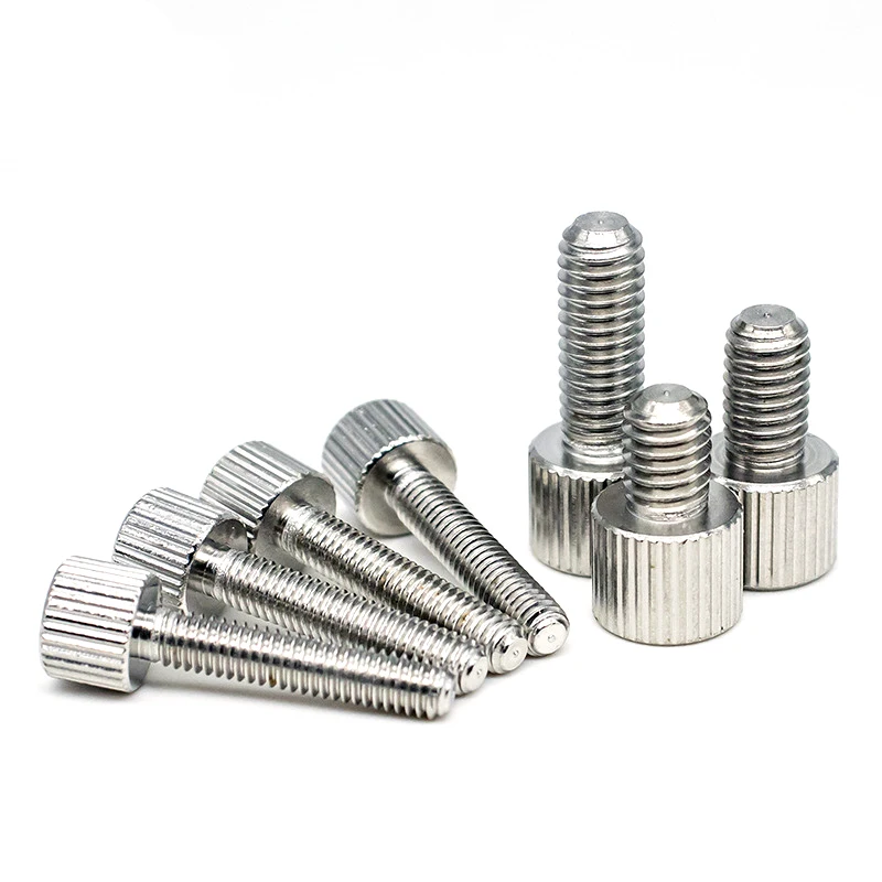 The 304 Stainless Steel Round hand twist screw thumb screw Single vertical knurled screw M2-M6